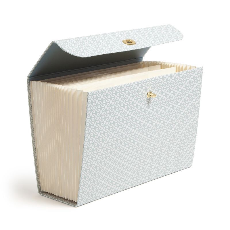 slide 3 of 7, U Brands 19 Pocket Expanding File Folder Powder Blue: Accordion File Organizer, 1400 Sheet Capacity, 15.5" x 10.6", 1400 sheets