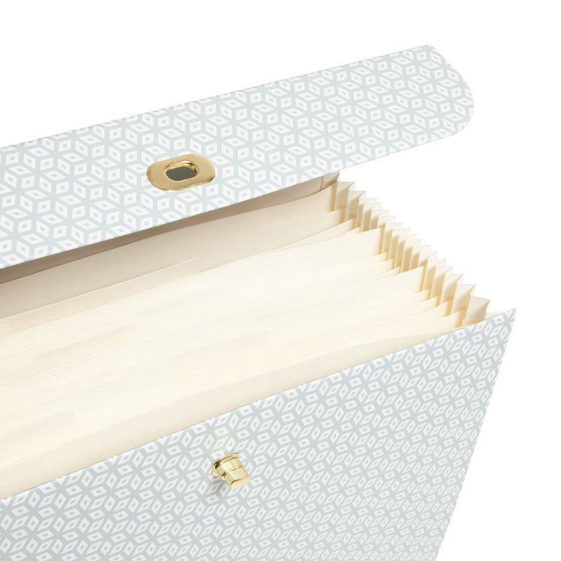 slide 4 of 7, U Brands 19 Pocket Expanding File Folder Powder Blue: Accordion File Organizer, 1400 Sheet Capacity, 15.5" x 10.6", 1400 sheets