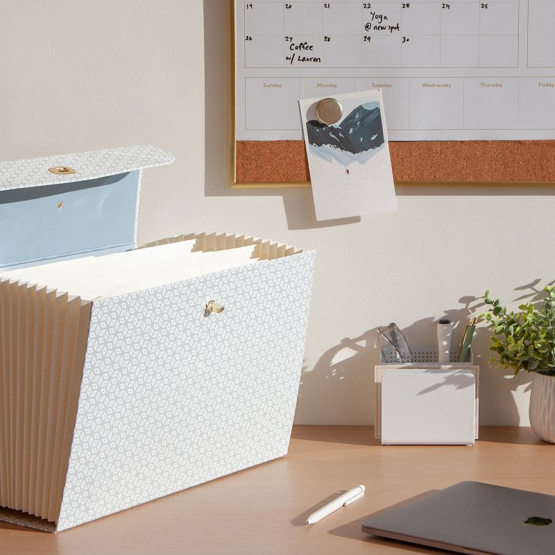 slide 7 of 7, U Brands 19 Pocket Expanding File Folder Powder Blue: Accordion File Organizer, 1400 Sheet Capacity, 15.5" x 10.6", 1400 sheets