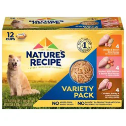 Nature's Recipe Chicken, Salmon & Turkey Wet Dog Food - 2.75oz/12ct Variety Pack