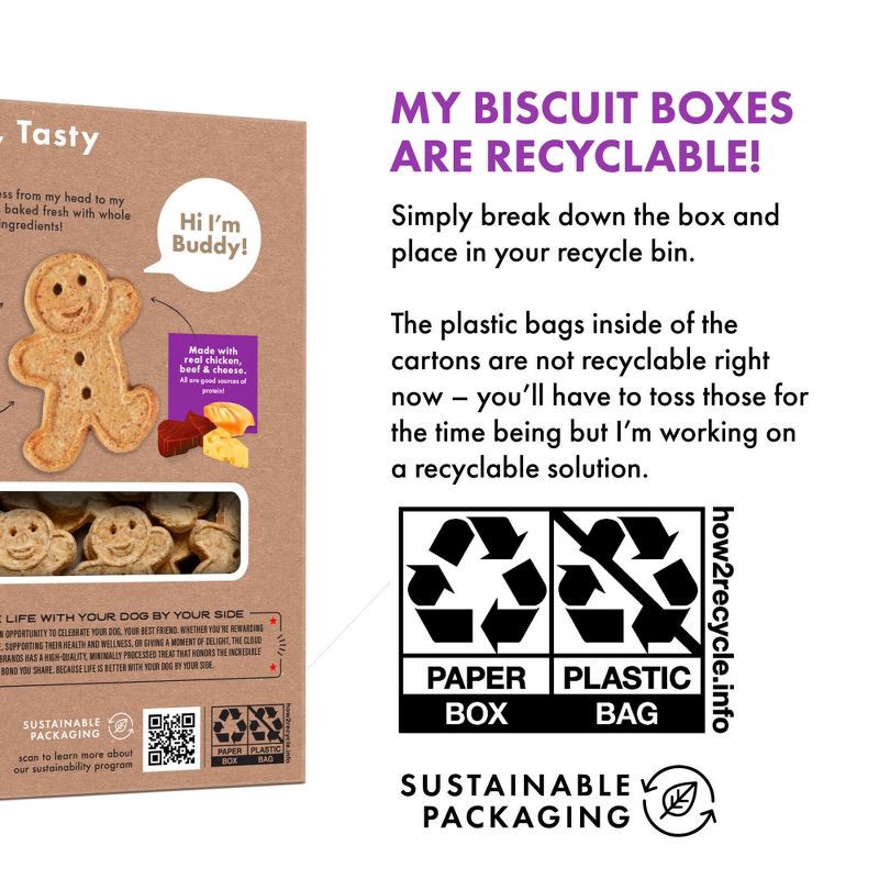 slide 6 of 10, Buddy Biscuits Crunchy Assorted Flavors with Beef, Chicken and Cheese Biscuit Dog Treats - 16oz, 16 oz