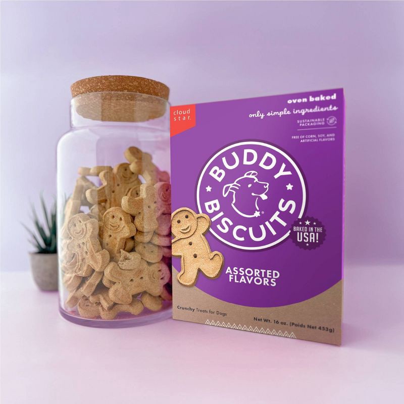 slide 7 of 9, Buddy Biscuits Crunchy Assorted Flavors with Beef, Chicken and Cheese Biscuit Dog Treats - 16oz, 16 oz