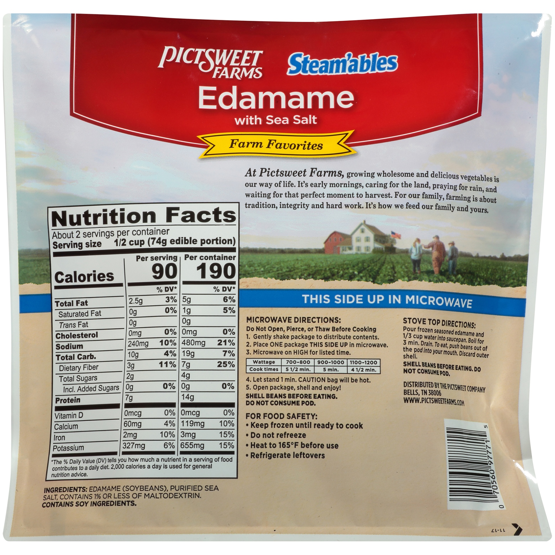 slide 4 of 6, PictSweet Steam'ables Edamame With Sea Salt, 10 oz