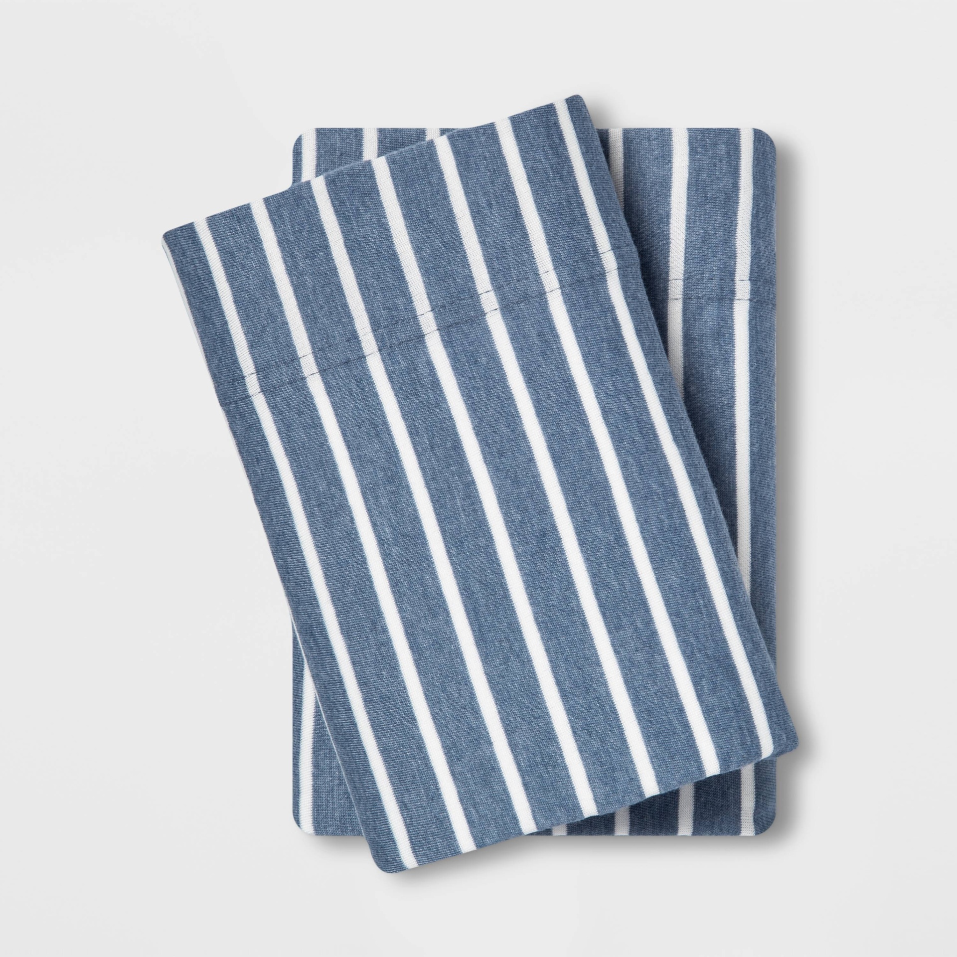 slide 1 of 1, Standard Printed Jersey Pillowcase Set Blue Stripe - Room Essentials, 2 ct