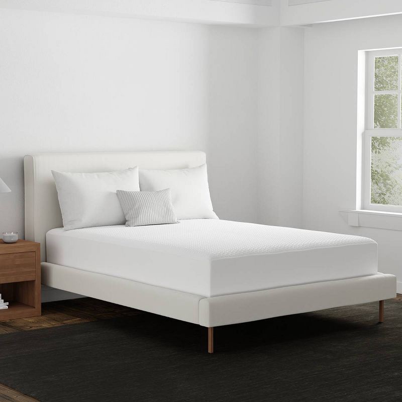 slide 4 of 8, Allerease Queen Clean Boost Temperature Regulating Fitted Mattress Protector: OEKO-TEX Certified, Fits 18" Depth, 1 ct