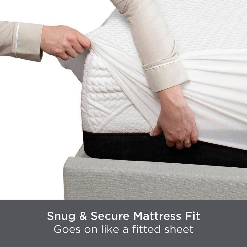 slide 6 of 8, Allerease Queen Clean Boost Temperature Regulating Fitted Mattress Protector: OEKO-TEX Certified, Fits 18" Depth, 1 ct