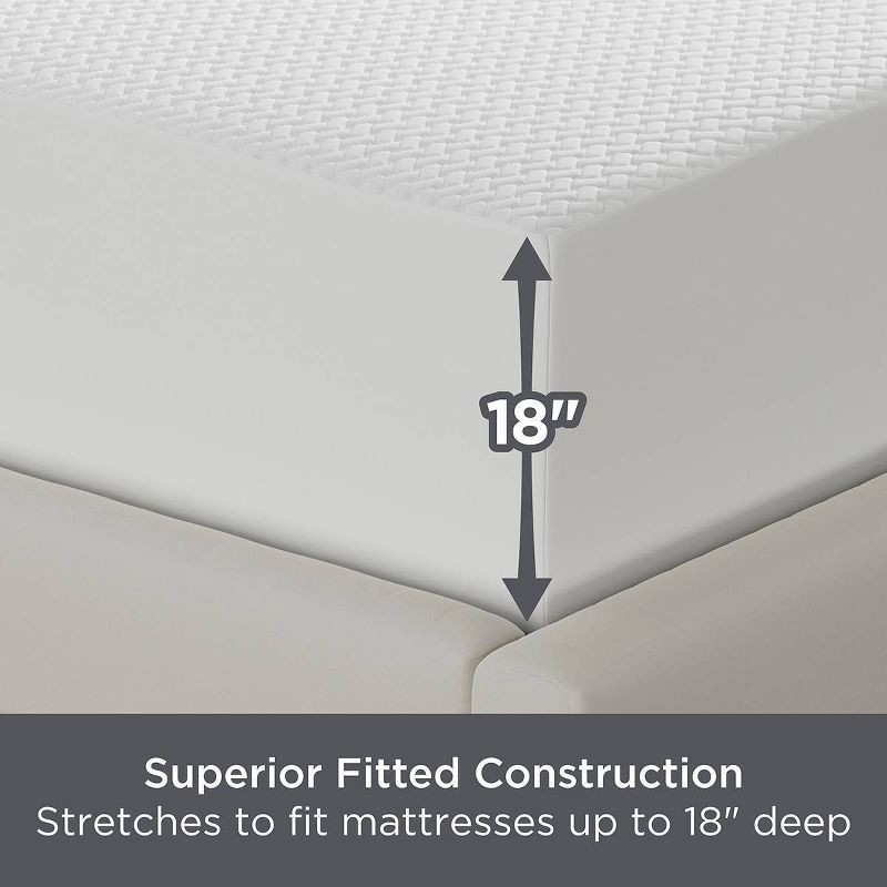 slide 8 of 8, Allerease Queen Clean Boost Temperature Regulating Fitted Mattress Protector: OEKO-TEX Certified, Fits 18" Depth, 1 ct
