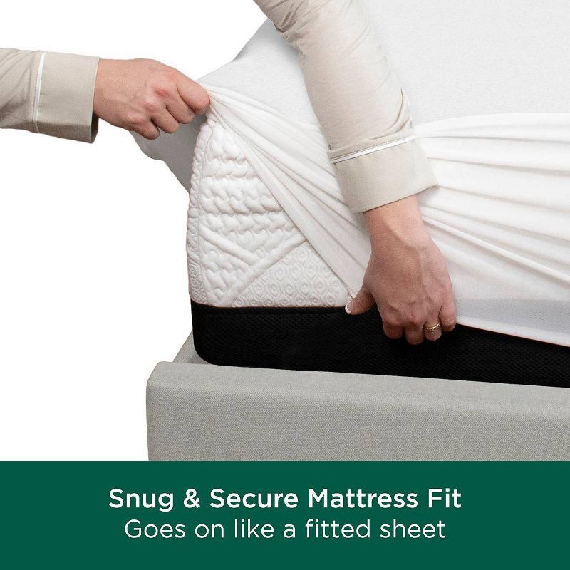 slide 6 of 8, Allerease Full Perfect Protection Soft Waterproof Machine Washable Fitted Mattress Protector: Hypoallergenic, OEKO-TEX Certified, 1 ct