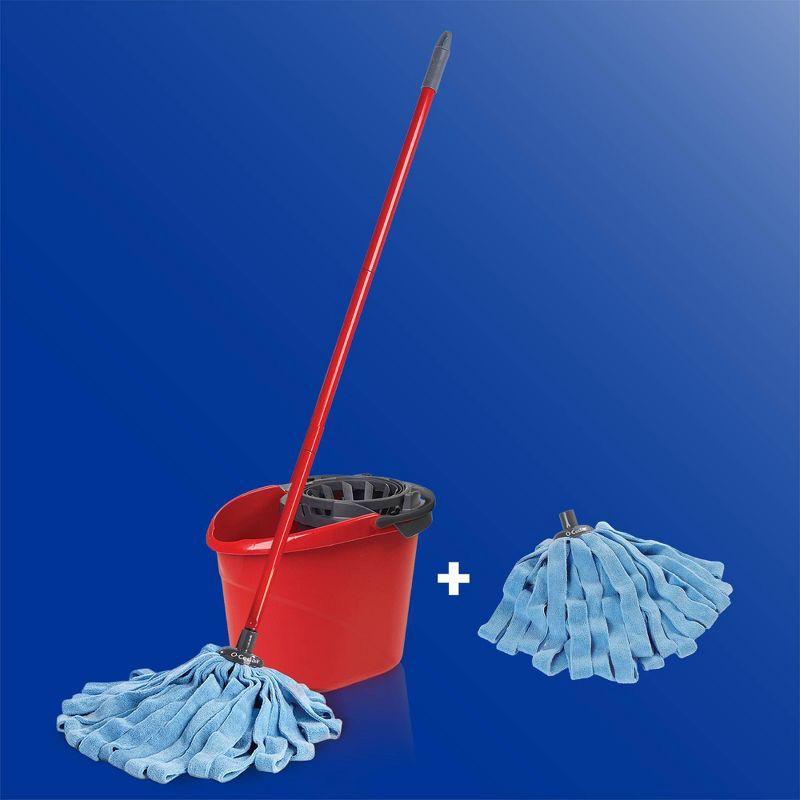 slide 2 of 9, O-Cedar Microfiber Cloth Mop & QuickWring Bucket System with 1 Extra Refill, 1 ct