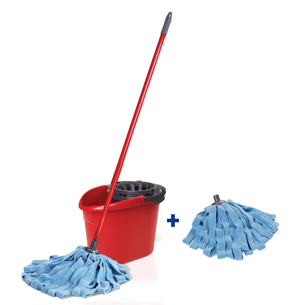 O-Cedar Microfiber Cloth Mop & QuickWring Bucket System with 1 Extra Refill  1 ct