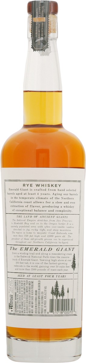 slide 7 of 9, Redwood Empire Emerald Giant Rye Whiskey 750 ml, 750 ml