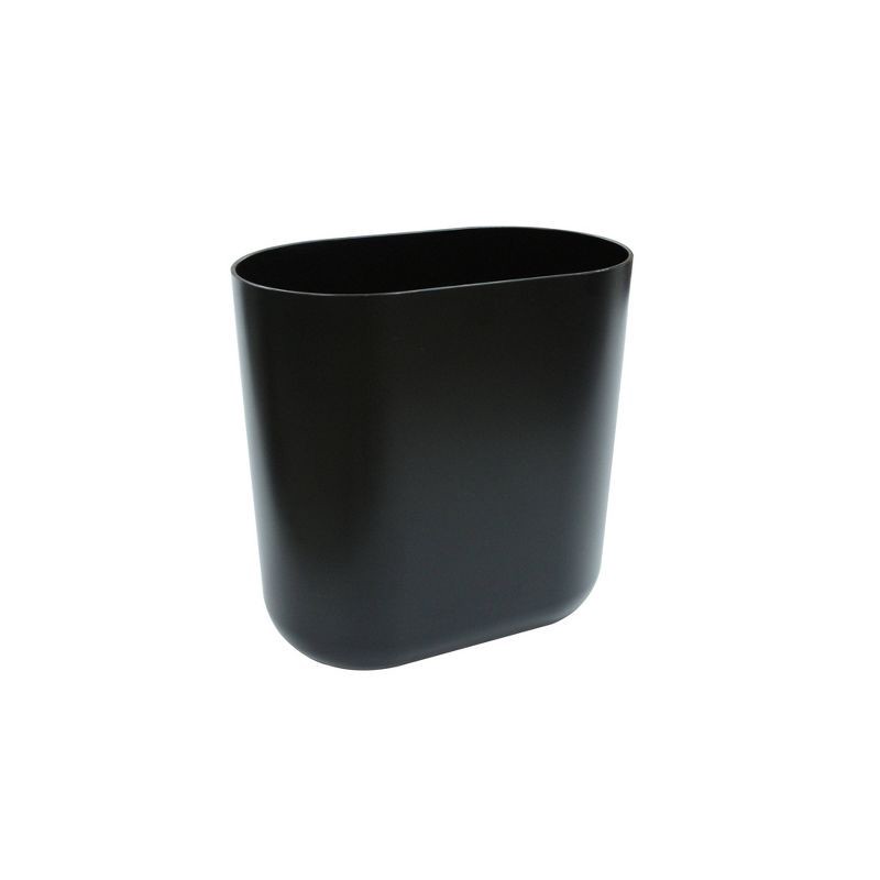 slide 2 of 3, Slim Oval Bathroom Wastebasket Black - Threshold™: Plastic, 7500ml Capacity, 10" High, Ebony Finish, 7500 ml