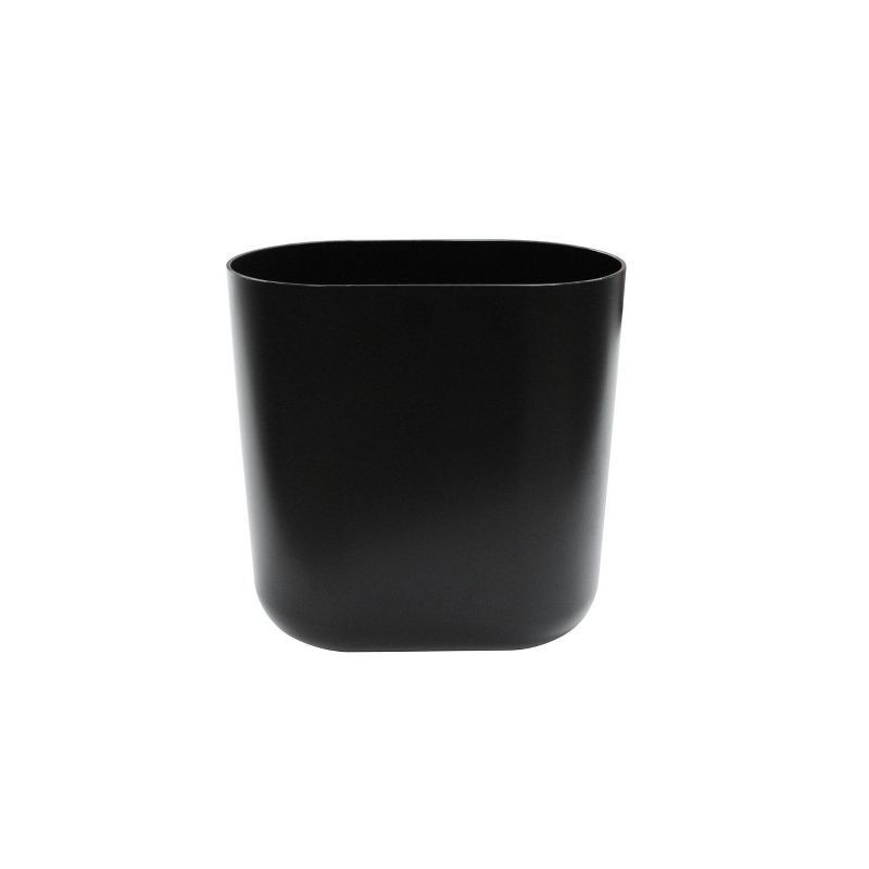 slide 3 of 3, Slim Oval Bathroom Wastebasket Black - Threshold™: Plastic, 7500ml Capacity, 10" High, Ebony Finish, 7500 ml