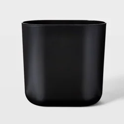 Slim Oval Bathroom Wastebasket Black - Threshold™: Plastic, 7500ml Capacity, 10" High, Ebony Finish