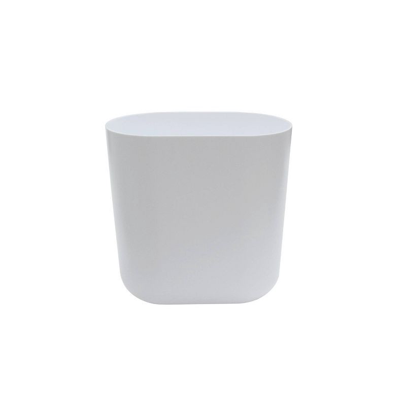 slide 2 of 3, Slim Oval Bathroom Wastebasket White - Threshold™: Plastic, 7500ml Capacity, 10" High, 7500 ml