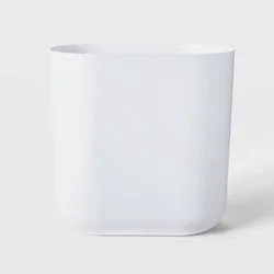 Slim Oval Bathroom Wastebasket White - Threshold™: Plastic, 7500ml Capacity, 10" High