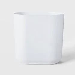 Slim Oval Bathroom Wastebasket White - Threshold™: Plastic, 7500ml Capacity, 10" High