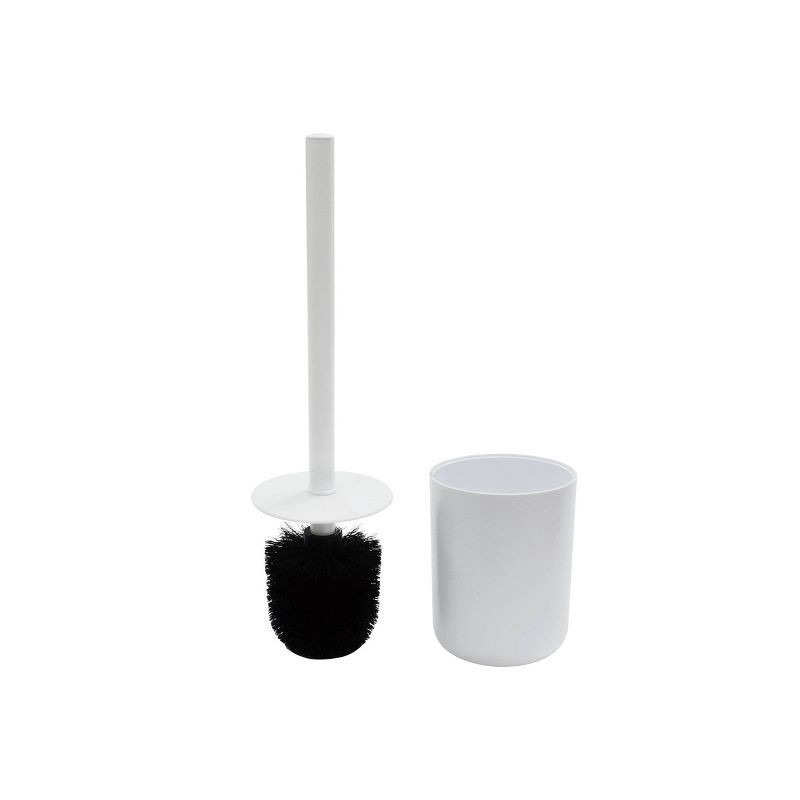slide 5 of 6, Modern Toilet Brush White - Threshold™: Plastic Scrubber & Holder Set for Bathroom Cleaning, 15.5" Height, 1 ct