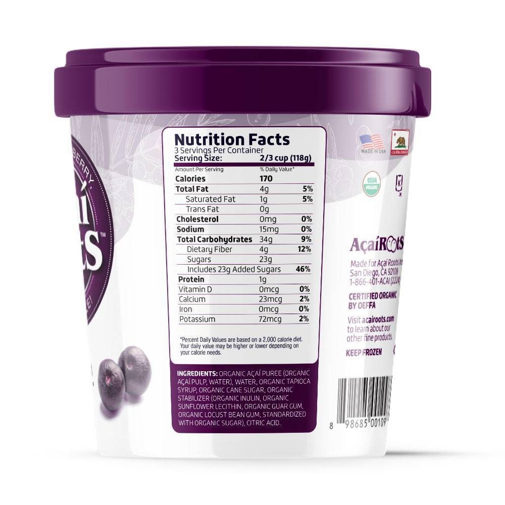 slide 4 of 5, Acai Roots Organic Premium Acai Sorbet, 16 oz
