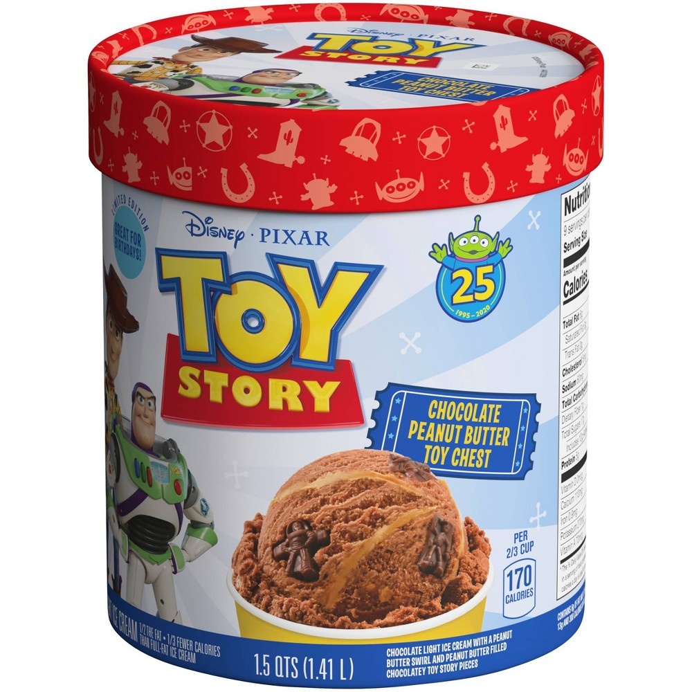 slide 3 of 3, Disney Best of Pixar Limited Edition: Toy Story Chocolate Peanut Butter Toy Chest Ice Cream, 48 oz