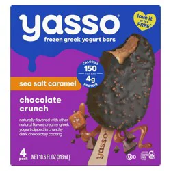 Yasso Frozen Greek Yogurt Indulgent Caramel Dark Chocolate Crunch - 4ct
