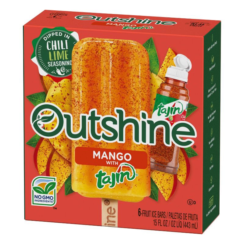 slide 6 of 9, Outshine Mango with Tajin Frozen Fruit Bar - 6ct, 6 ct