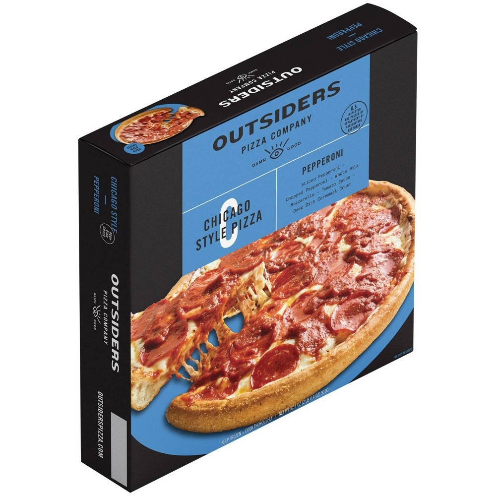 slide 2 of 9, Outsiders Pizza Company Outsiders Chicago Style Pepperoni Frozen Pizza, 25.9 oz