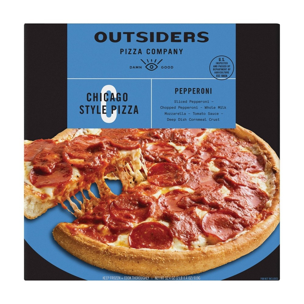 slide 9 of 9, Outsiders Pizza Company Outsiders Chicago Style Pepperoni Frozen Pizza, 25.9 oz