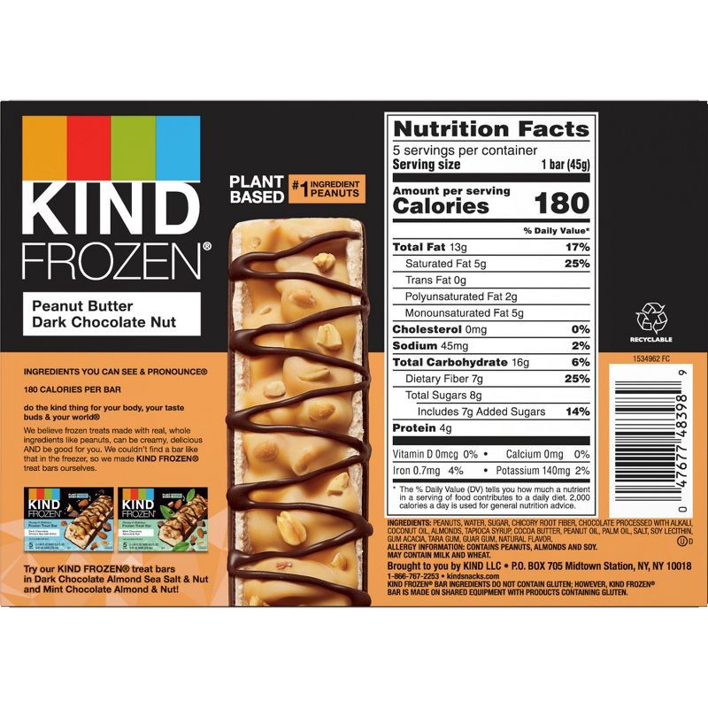 slide 2 of 8, KIND Frozen Dark Chocolate Peanut Butter Plant Based Dessert - 5ct, 5 ct