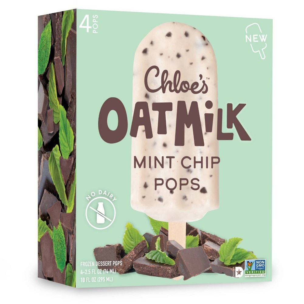 slide 2 of 4, Chloe's Soft Serve Fruit Co. Chloe's Oat Milk Mint Chip Frozen Dessert Pops, 4 ct, 10 oz