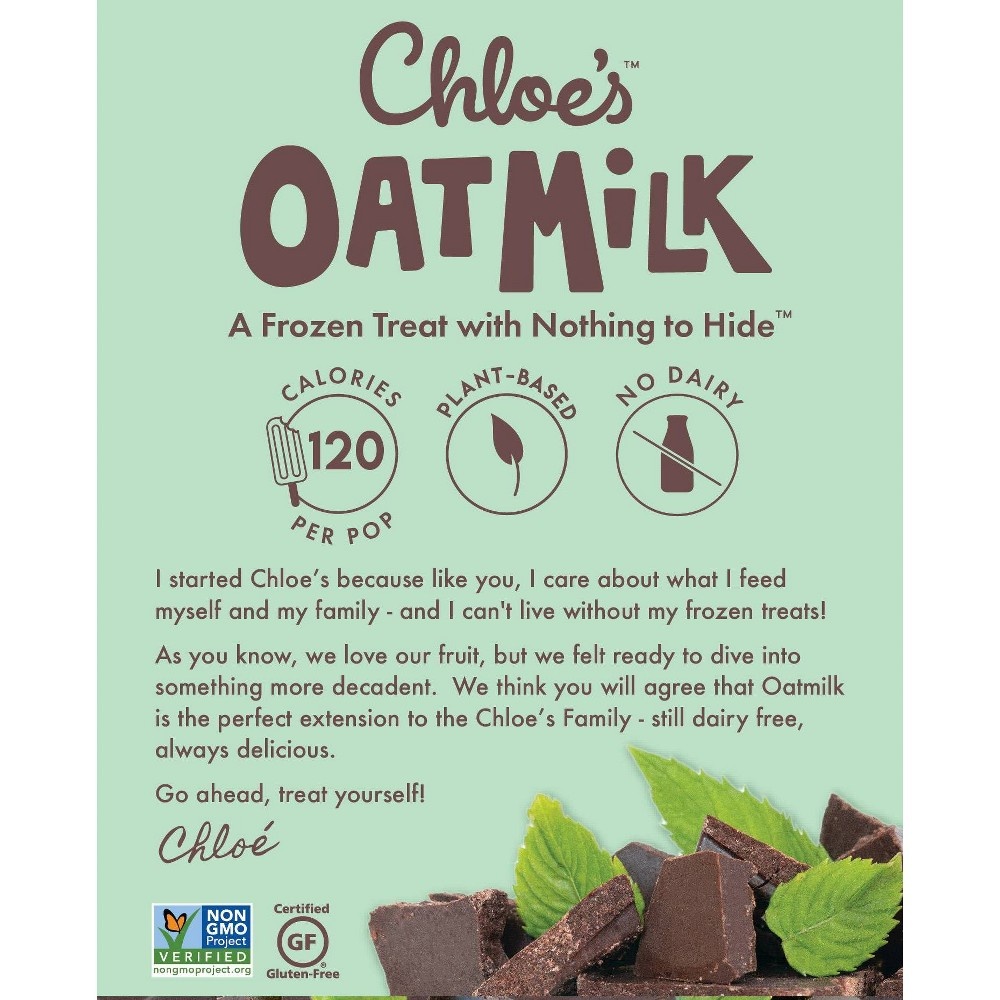 slide 3 of 4, Chloe's Soft Serve Fruit Co. Chloe's Oat Milk Mint Chip Frozen Dessert Pops, 4 ct, 10 oz