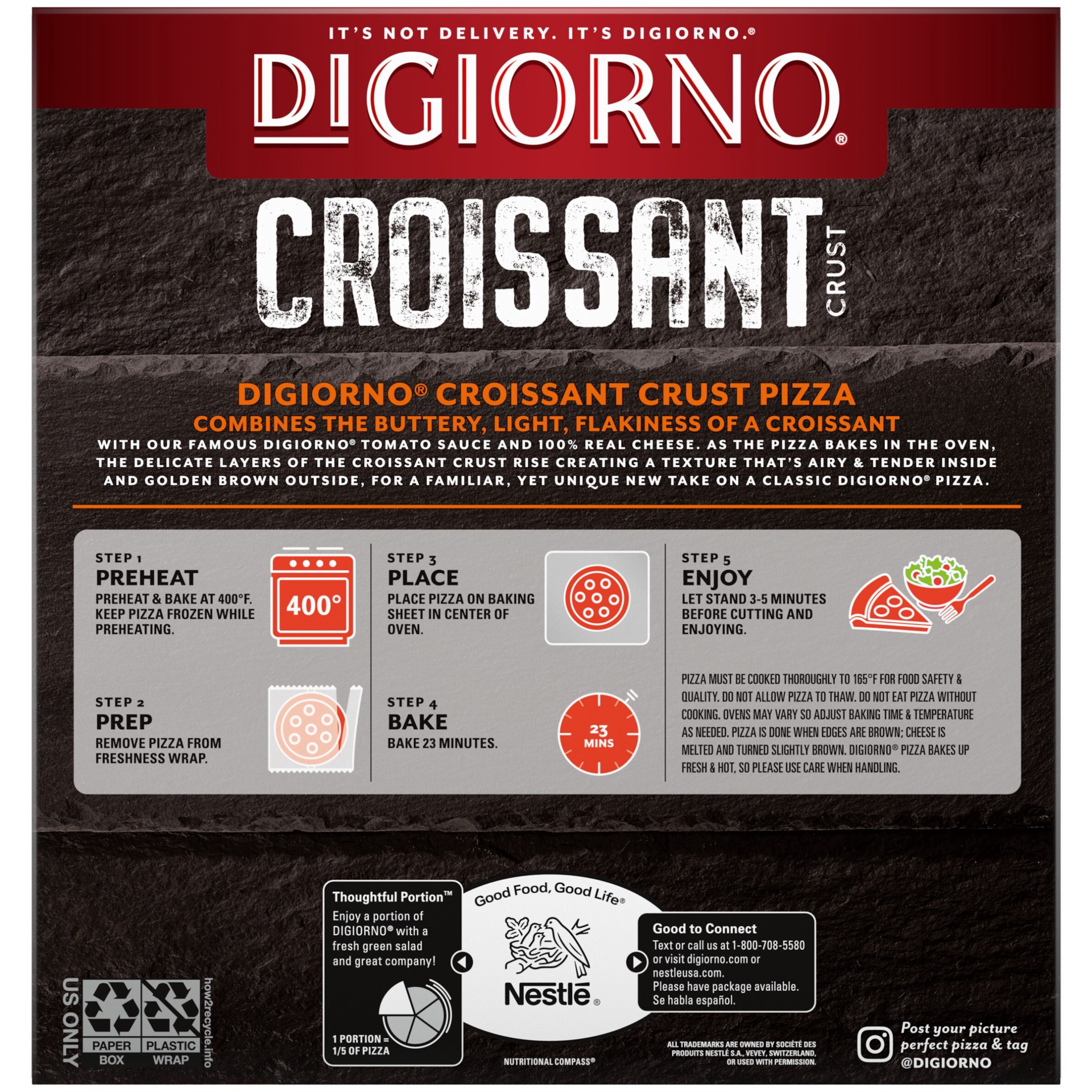 slide 3 of 9, Digiorno Croissant Crust Four Cheese Frozen Pizza, 25.3 oz
