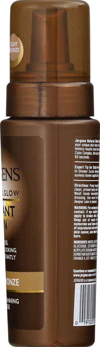 slide 5 of 11, Jergens Natural Glow Instant Sun Body Mousse, Self Tanner for Light Bronze Tan, Sunless Tanning Body Bronzer, Fake Tan for Fair to Medium Skin, 6 Ounce, 6 fl oz