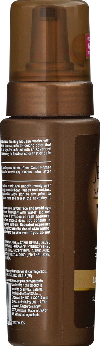 slide 2 of 11, Jergens Natural Glow Instant Sun Body Mousse, Self Tanner for Light Bronze Tan, Sunless Tanning Body Bronzer, Fake Tan for Fair to Medium Skin, 6 Ounce, 6 fl oz