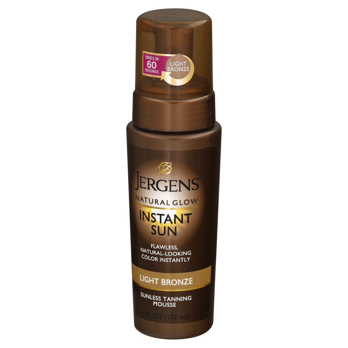 slide 11 of 11, Jergens Natural Glow Instant Sun Body Mousse, Self Tanner for Light Bronze Tan, Sunless Tanning Body Bronzer, Fake Tan for Fair to Medium Skin, 6 Ounce, 6 fl oz