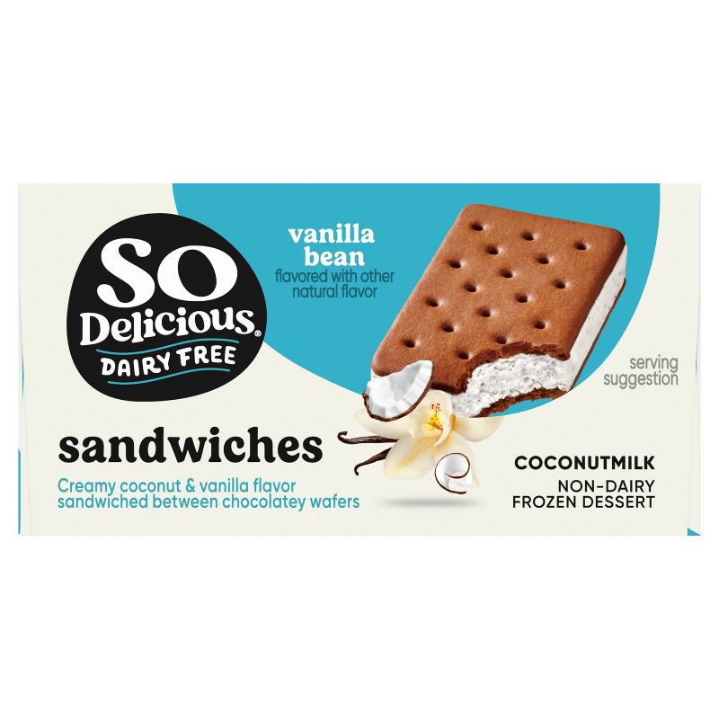 slide 11 of 11, So Delicious Dairy Free Vanilla Bean Coconut Milk Frozen Dessert Sandwich - 8ct, 8 ct