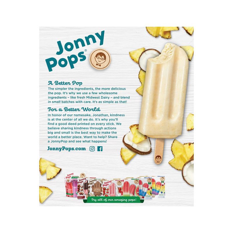 slide 3 of 4, JonnyPops Pineapple Coconut & Cream Frozen Fruit Bars - 4pk/8.25 fl oz, 4 ct, 8.25 fl oz