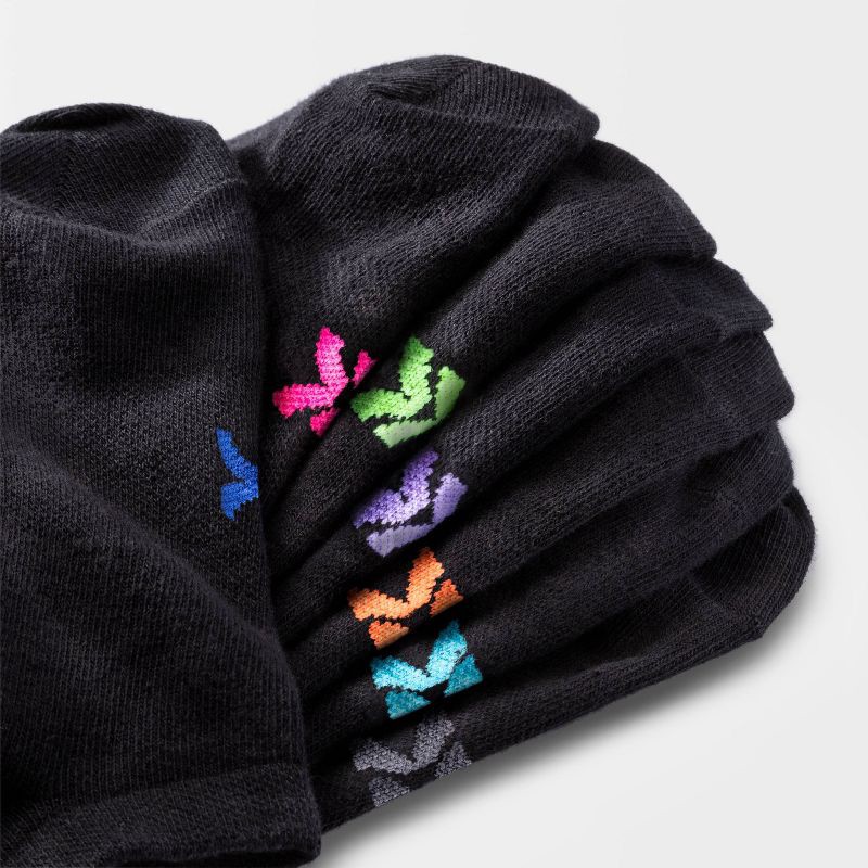 slide 3 of 3, Women's Lightweight 10pk No Show Socks - All In Motion™ Black 4-10: Moisture Wicking, Y-Heel Stitching, Knit Fabric, 10 ct
