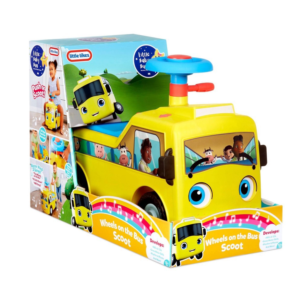 slide 2 of 6, Little Tikes Baby Bum Wheels on the Bus Scoot Pedal and Push Riding Toys, 1 ct