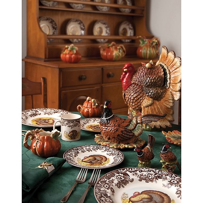 slide 2 of 4, Spode Woodland Turkey Sauceboat and Stand, 1 ct