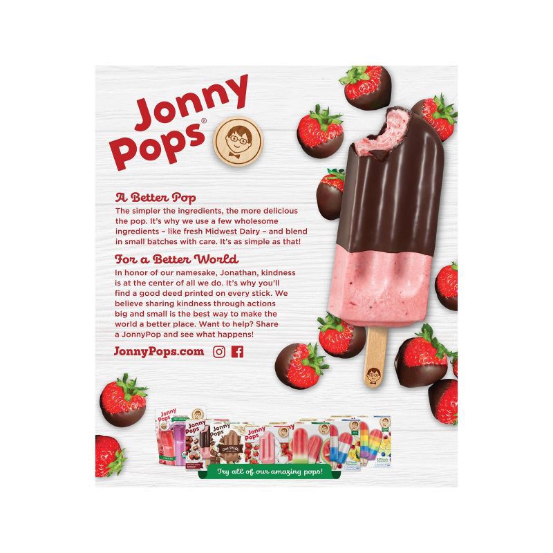 slide 3 of 4, JonnyPops Strawberry Chocolate & Cream Frozen Fruit Bars - 4pk/8.25oz, 4 ct; 8.25 oz