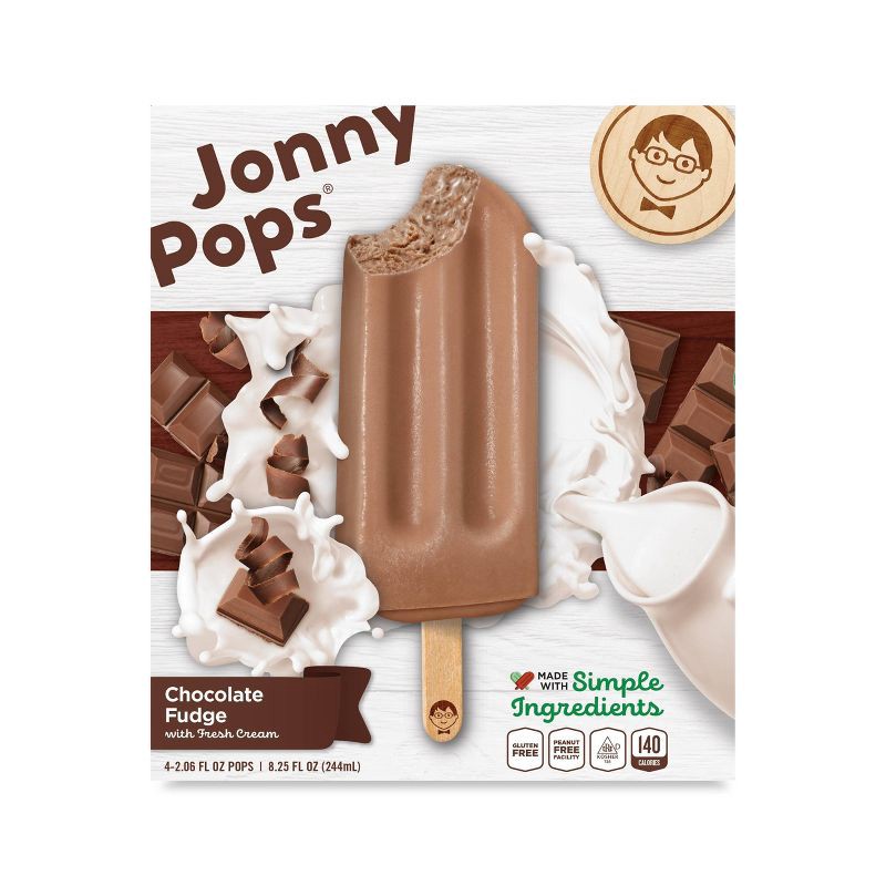 slide 1 of 4, JonnyPops Dark Chocolate & Cream Frozen Bars - 4pk/8.25 fl oz, 4 ct, 8.25 fl oz