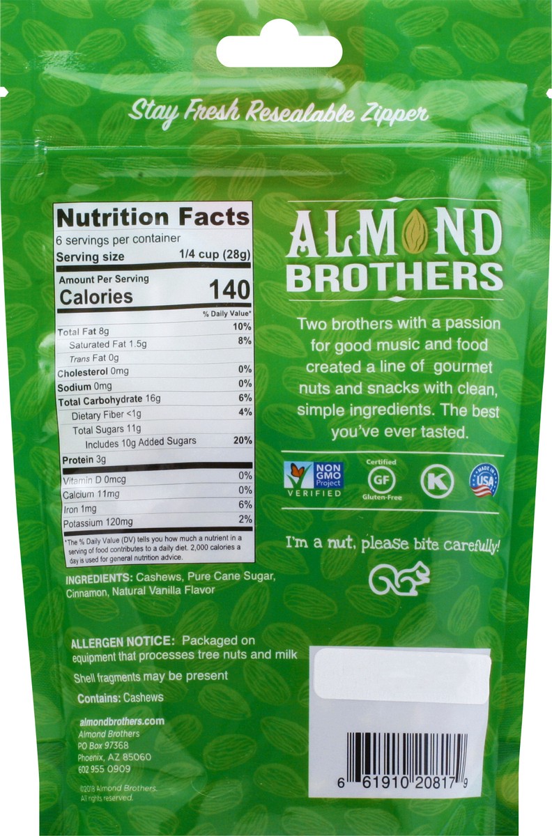 slide 5 of 9, Almond Brothers Cinnamon Roasted Cashews, 5 oz