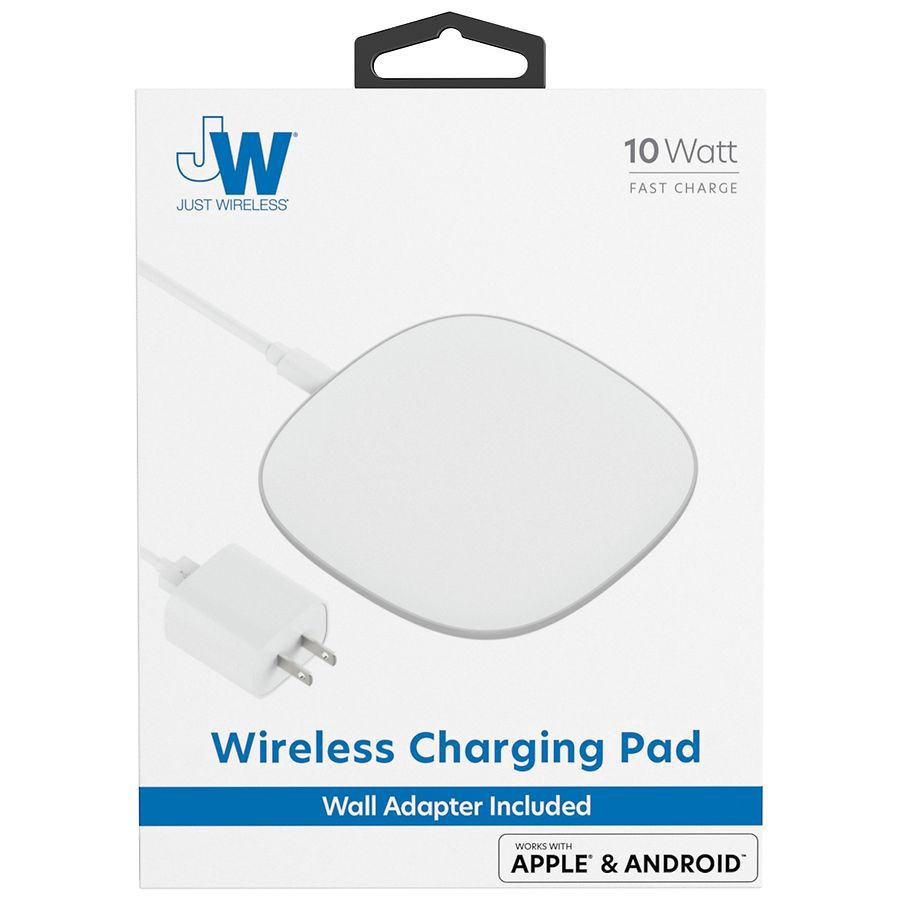 slide 1 of 6, Just Wireless Charging Pad, Qi Wireless, 10 Watts, 1 ct