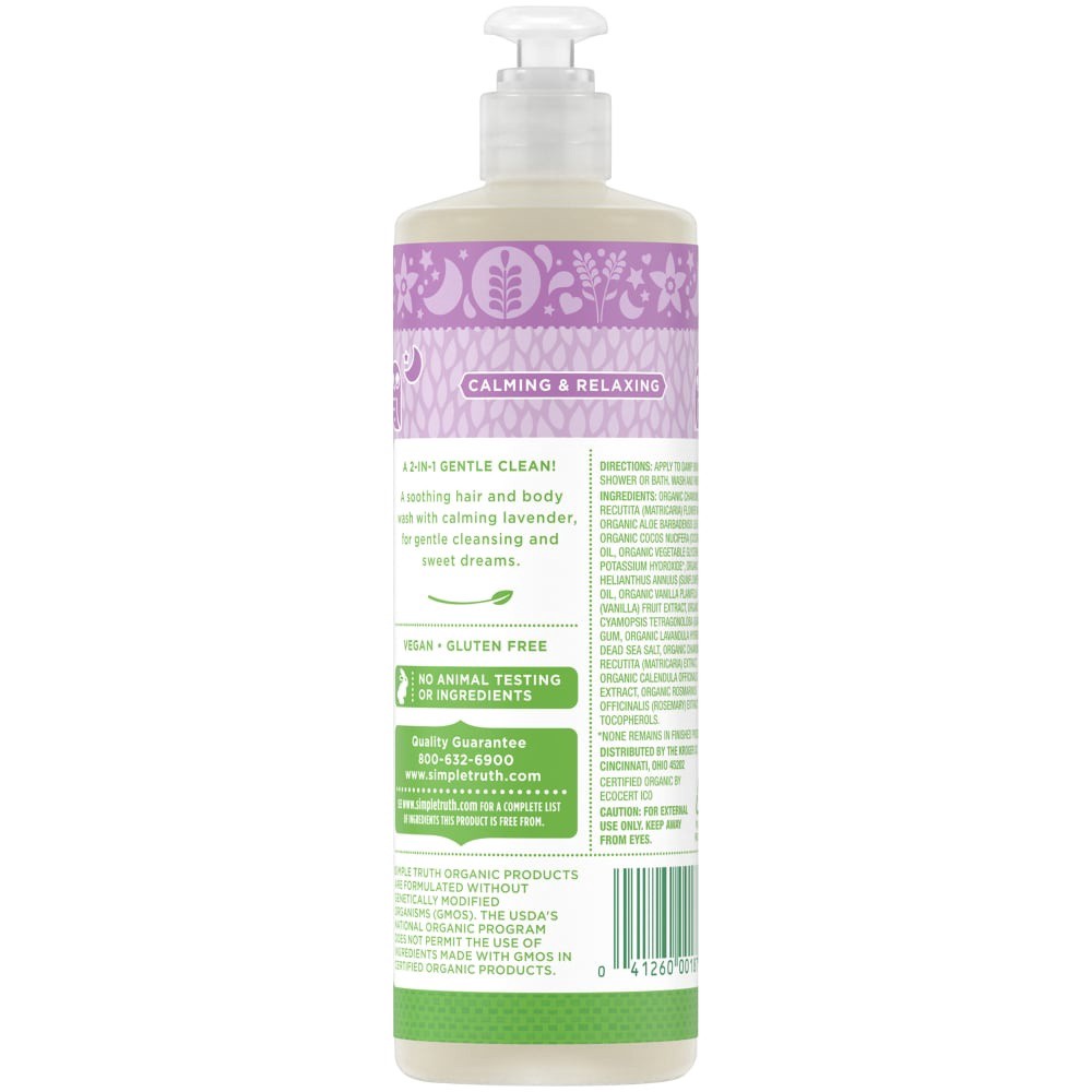 slide 3 of 5, Simple Truth Organic Lavender Vanilla Night Time Baby Wash, 16 fl oz