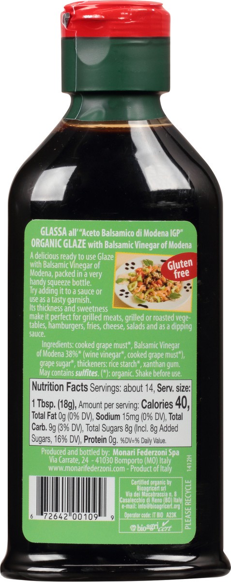slide 5 of 9, Monari Federzoni Organic Glaze With Balsamic Vinegar Of Modena, 9.1 oz