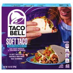 Taco Bell Soft Taco Cravings Kit with 10 Soft Tortillas, Taco Bell Mild Sauce & Seasoning- 14.8 oz