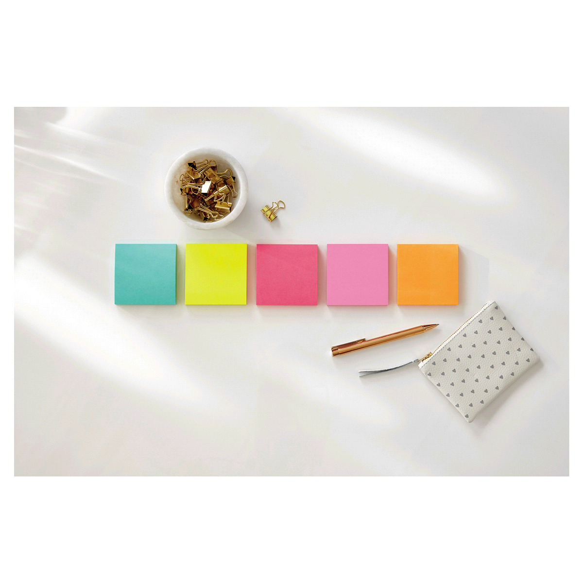 slide 5 of 5, Post-it Super Sticky Notes 3 in., Miami Collection, 12 Pads/Pack, 90 Sheets/Pad, 12 ct