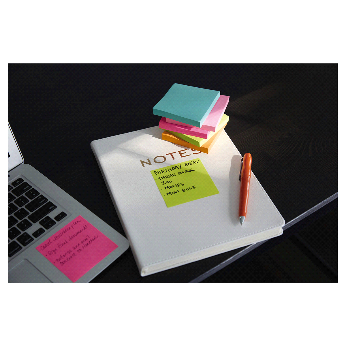 slide 4 of 5, Post-it Super Sticky Notes 3 in., Miami Collection, 12 Pads/Pack, 90 Sheets/Pad, 12 ct