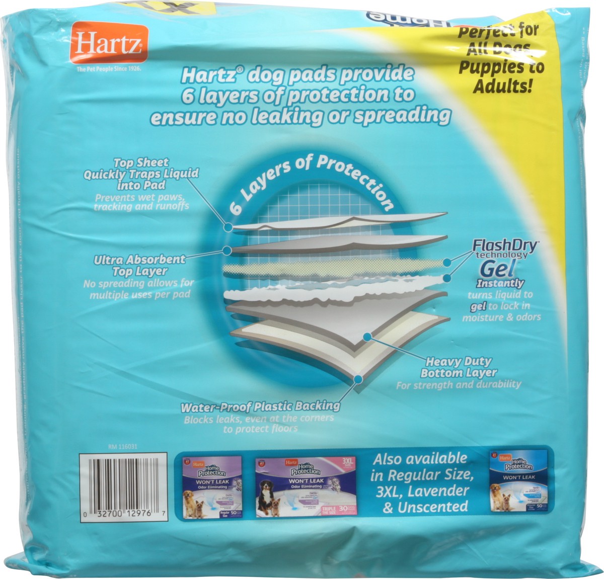 slide 10 of 12, Hartz Home Protection Mountain Fresh Scent XXL Dog Pads 20 Each, 20 ct